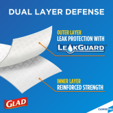 Glad Drawstring Tall Kitchen 24" x 27" .95 Mil Can Liner, 13 Gallon - White